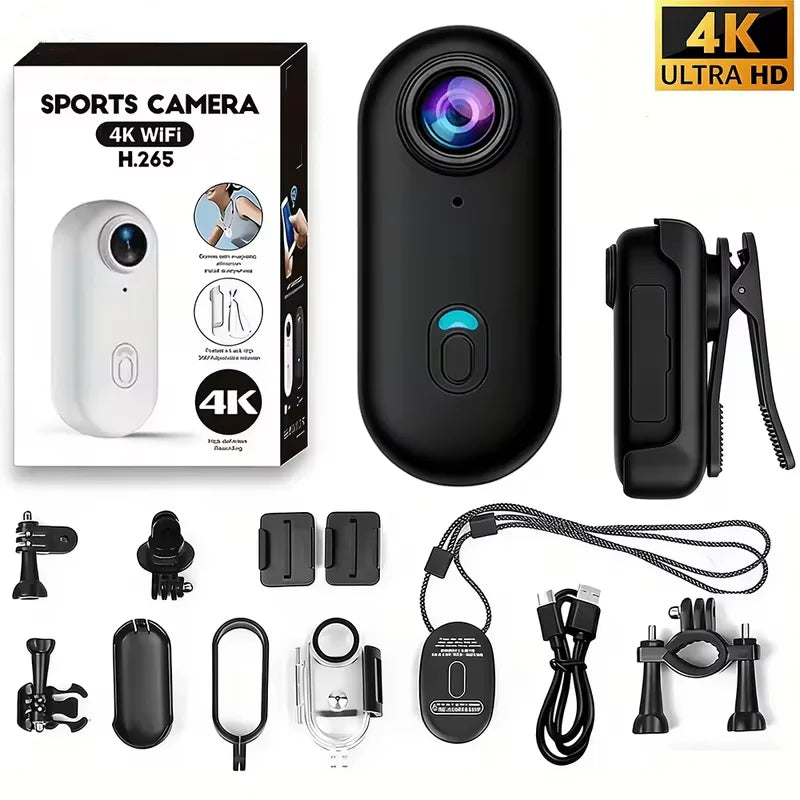 Mini Caméra d'Action 4K Magnétique – WiFi, Étanche, POV Sport & Vlog