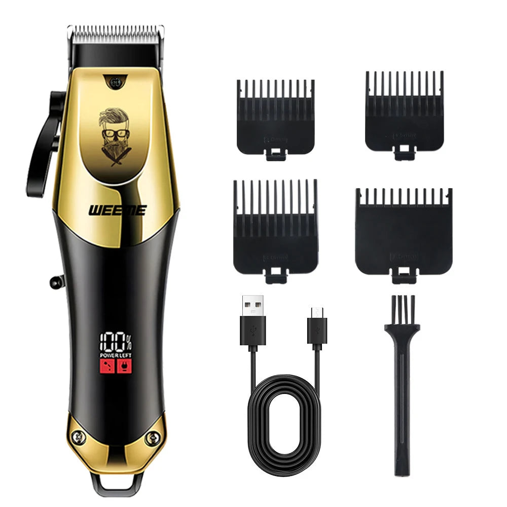 Tondeuse Électrique T9 Vintage – Kit Barbe & Cheveux Rechargeable