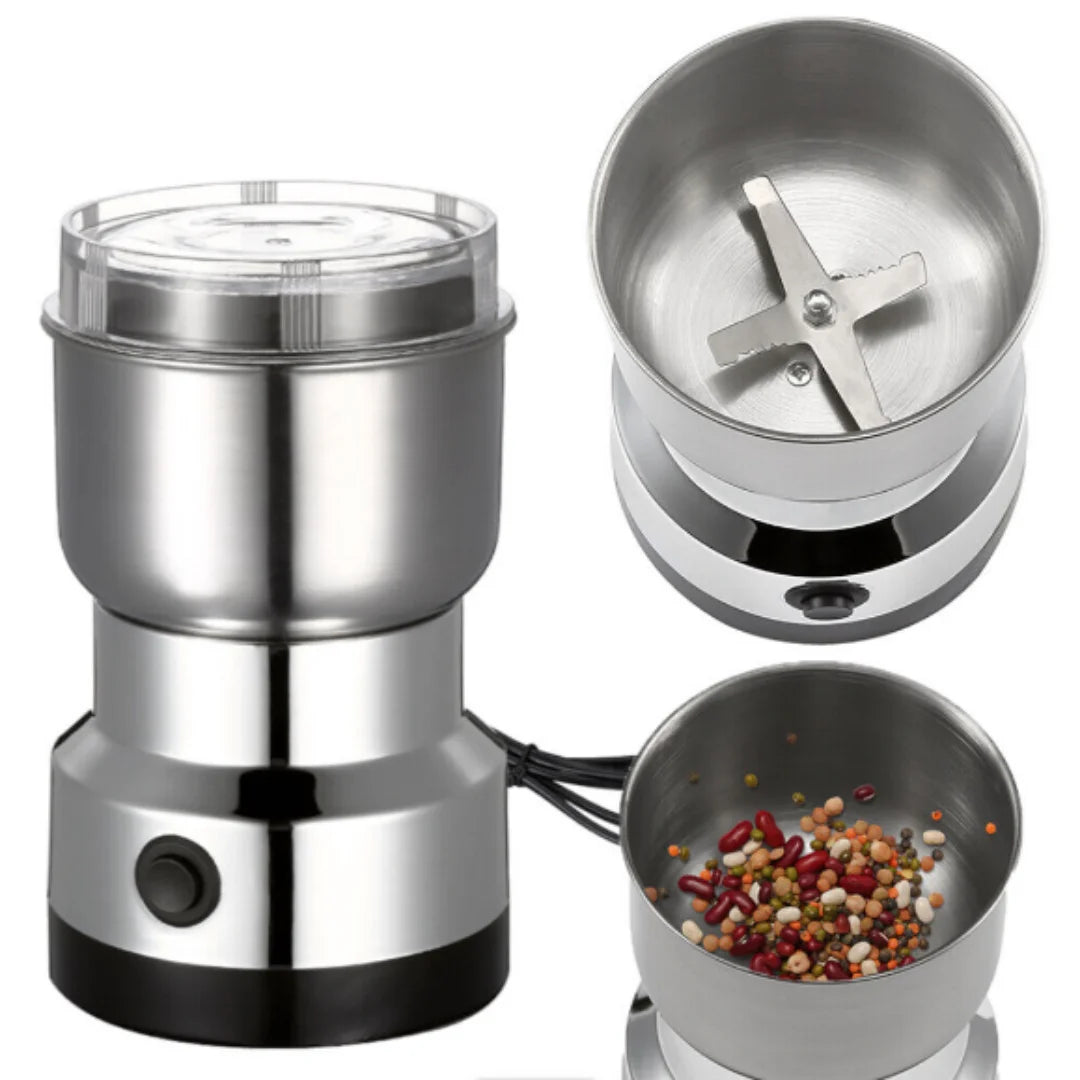 Moulin Électrique Multifonction 4 Lames – Café, Épices, Grains, Noix