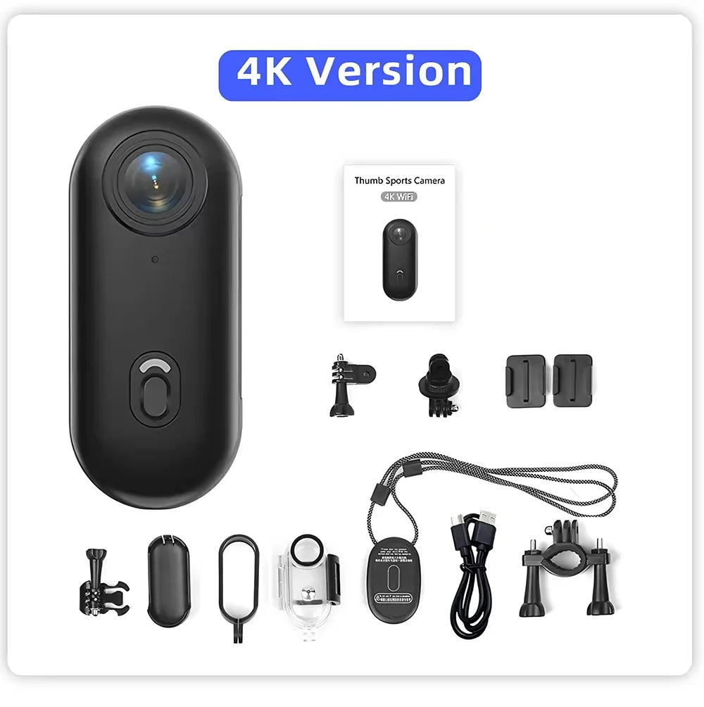 Mini Caméra d'Action 4K Magnétique – WiFi, Étanche, POV Sport & Vlog