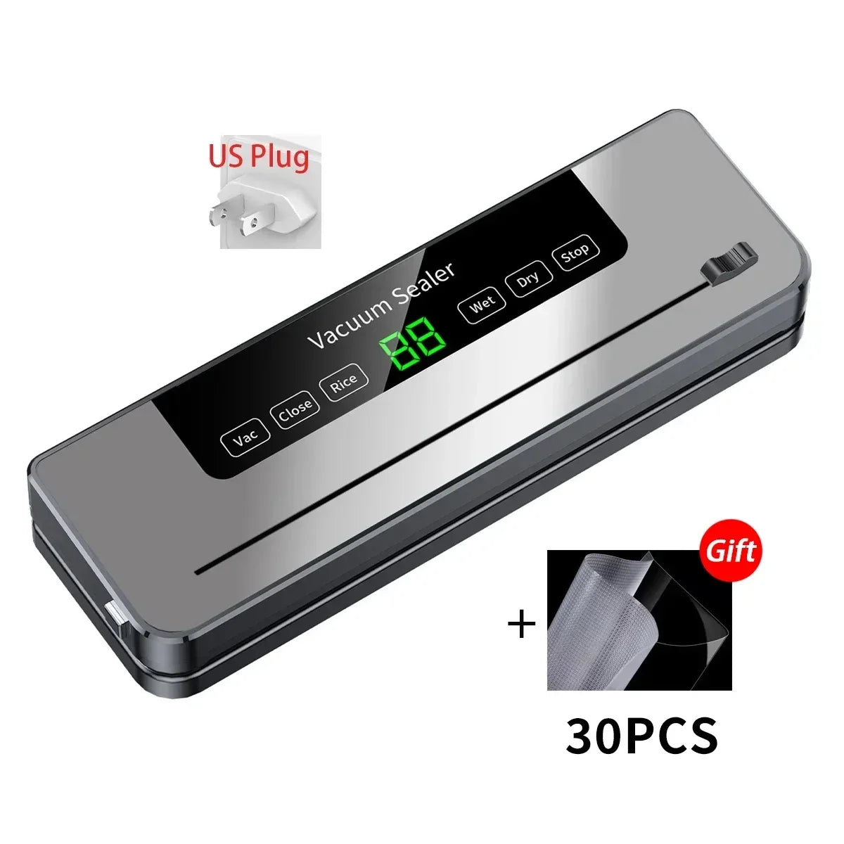 Scelleuse Sous Vide Électrique – Coupeur Intégré, Sec/Humide, Écran Tactile