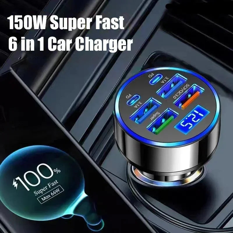 Chargeur Voiture USB-C 350W – Charge Rapide QC3.0 Compatible iPhone & Android