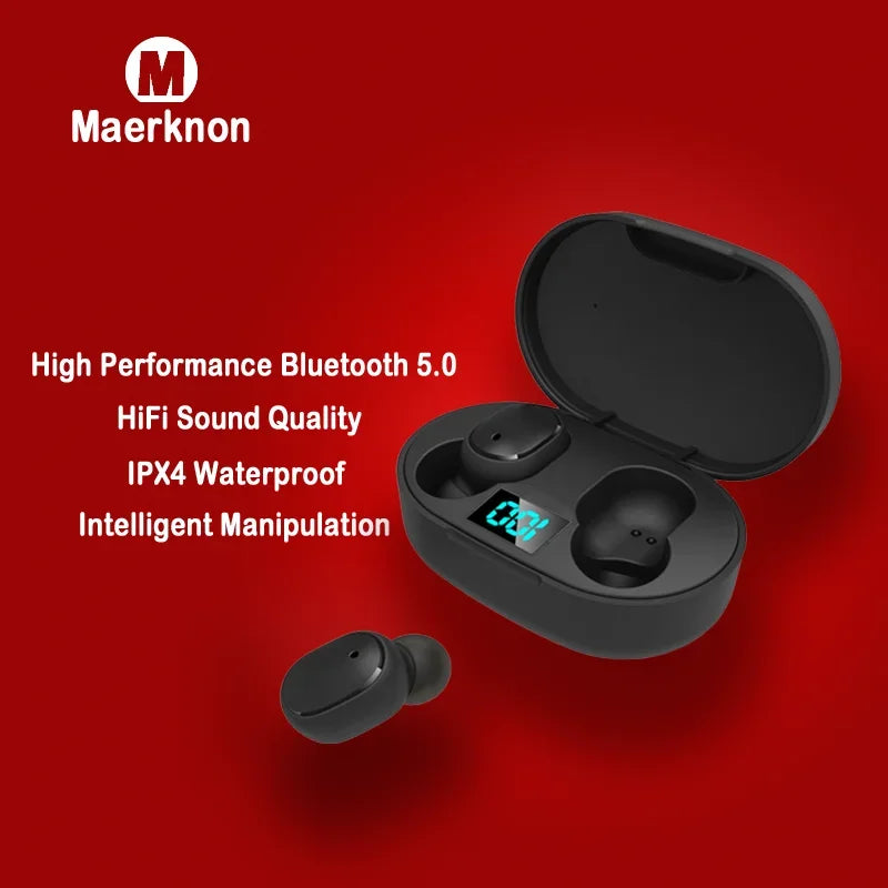 Écouteurs Bluetooth TWS E6S – Affichage LED, Réduction de Bruit, Micro Intégré