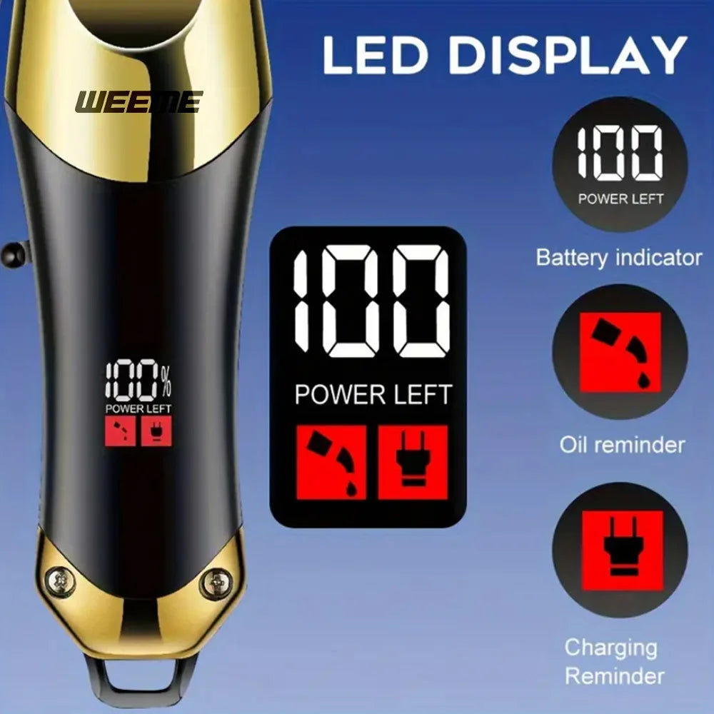 Tondeuse Électrique T9 Vintage – Kit Barbe & Cheveux Rechargeable