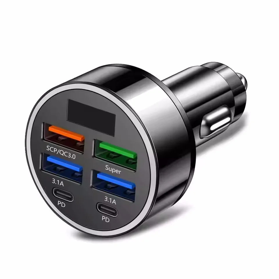 Chargeur Voiture USB-C 350W – Charge Rapide QC3.0 Compatible iPhone & Android