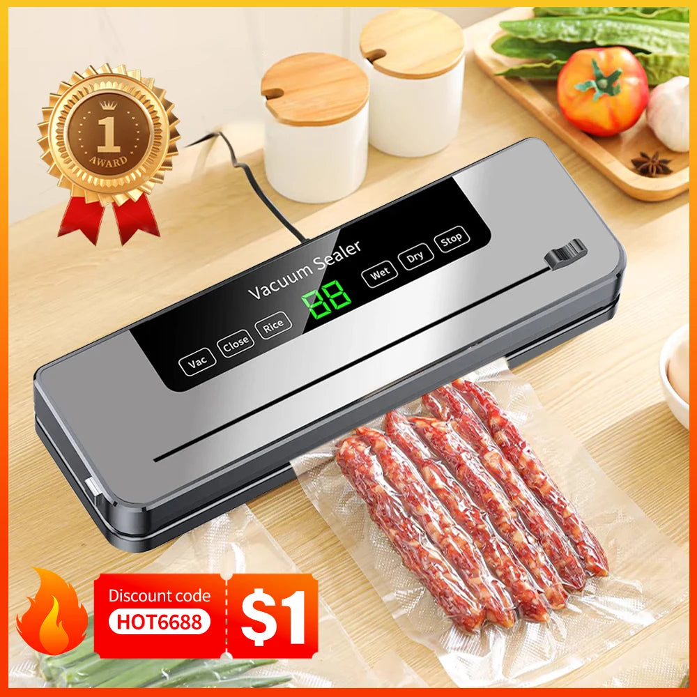Scelleuse Sous Vide Électrique – Coupeur Intégré, Sec/Humide, Écran Tactile