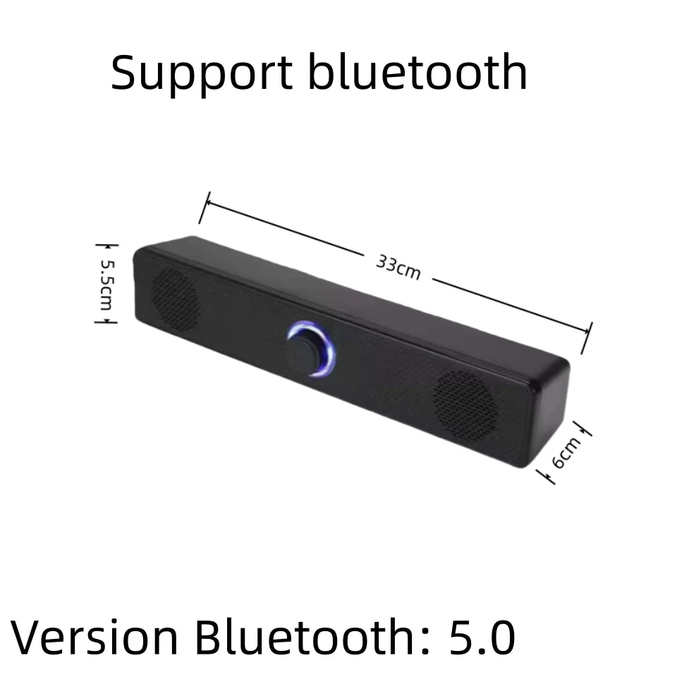 Barre de Son Bluetooth – Filaire & Sans Fil, Compatible PC, TV, Laptop & Gaming