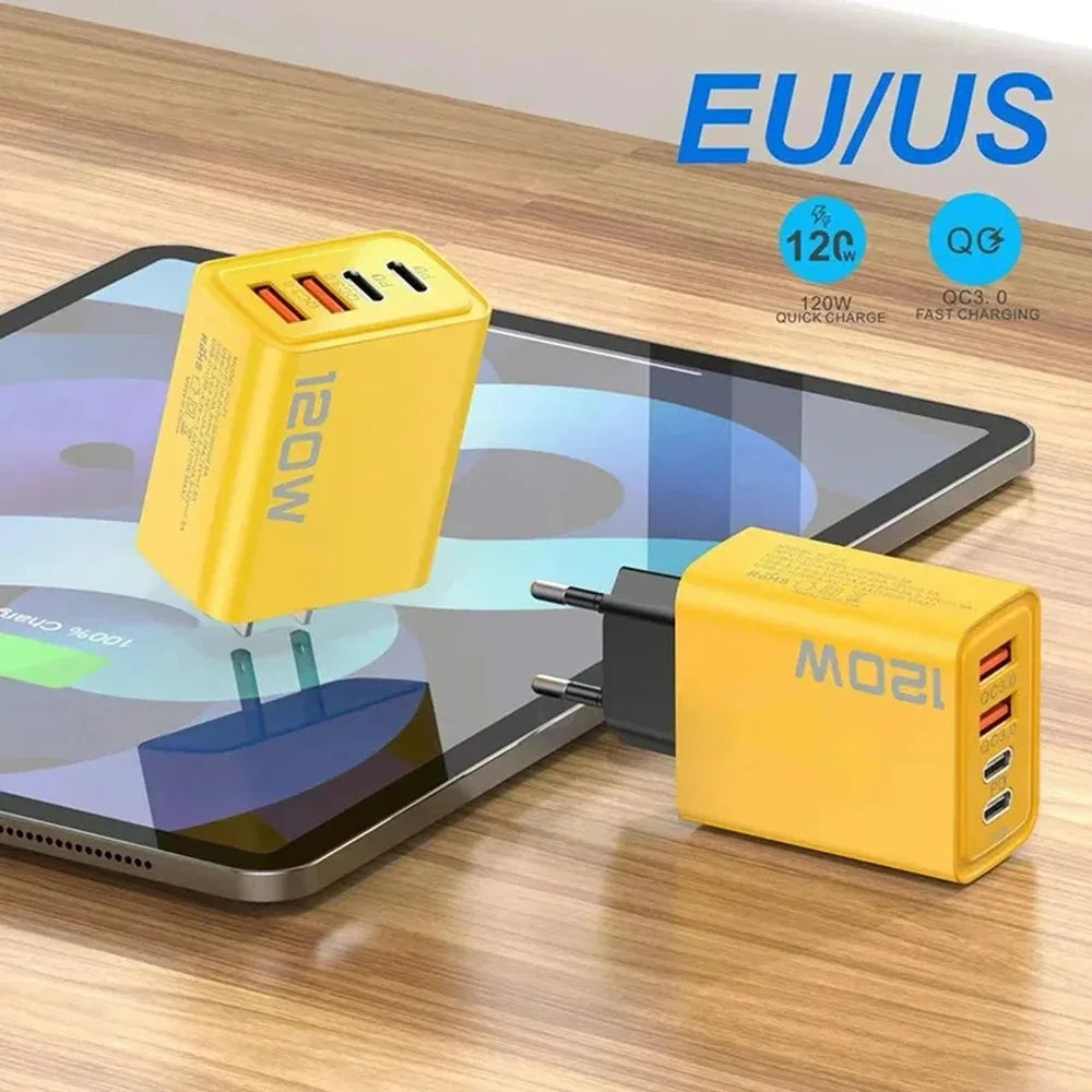 Chargeur USB-C 4 Ports – Charge Rapide 3.0 Compatible iPhone & Android