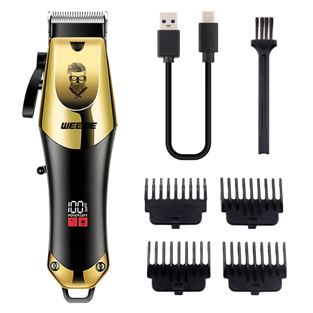 Tondeuse Électrique T9 Vintage – Kit Barbe & Cheveux Rechargeable