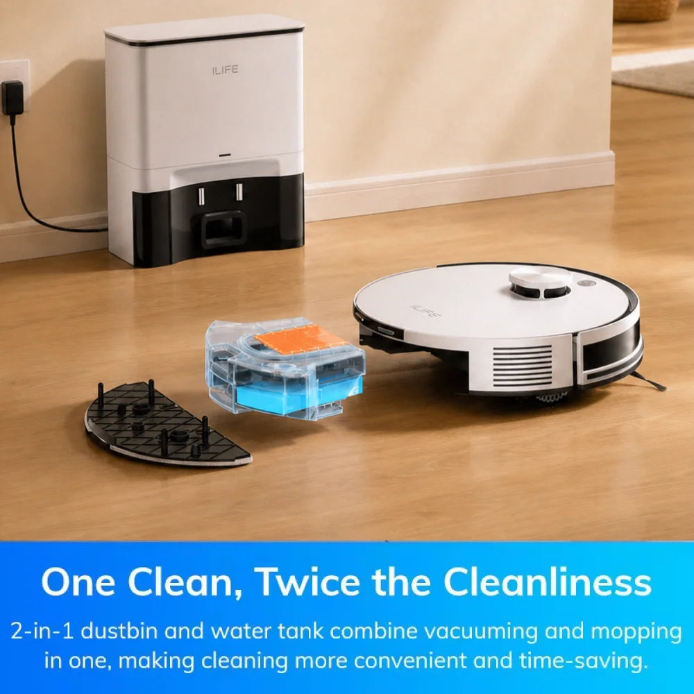 Robot Aspirateur ILIFE A30 Pro – Vidage Automatique, Aspiration 5000Pa, Lavage 2-en-1