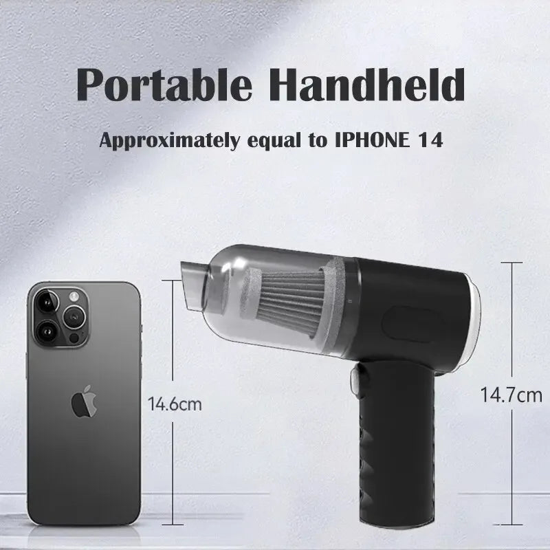 Aspirateur Sans Fil Voiture 9000Pa – USB, Batterie 1200mAh, Sec & Humide