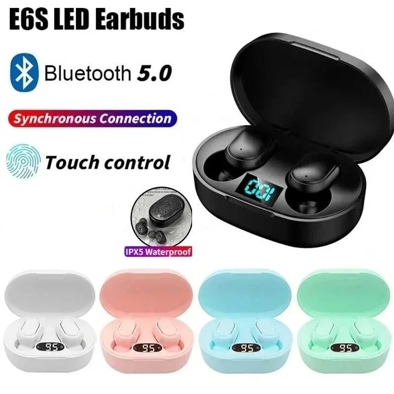 Écouteurs Bluetooth TWS E6S – Affichage LED, Réduction de Bruit, Micro Intégré
