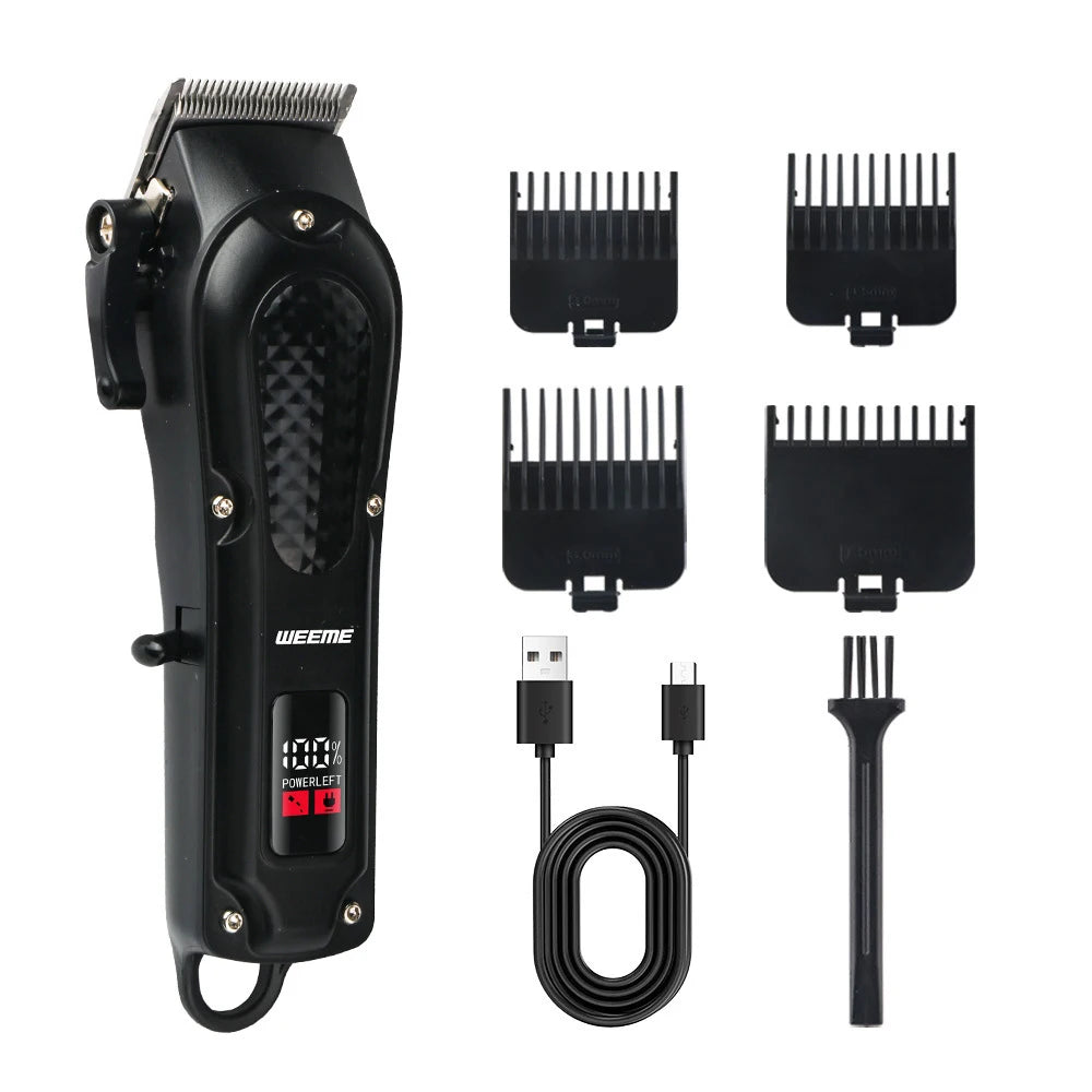 Tondeuse Électrique T9 Vintage – Kit Barbe & Cheveux Rechargeable