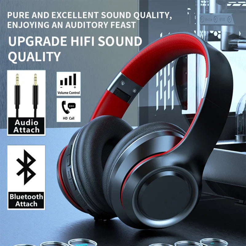 Casque Bluetooth Sans Fil – Écran LED, Micro Intégré, Lecteur MP3 & Carte TF