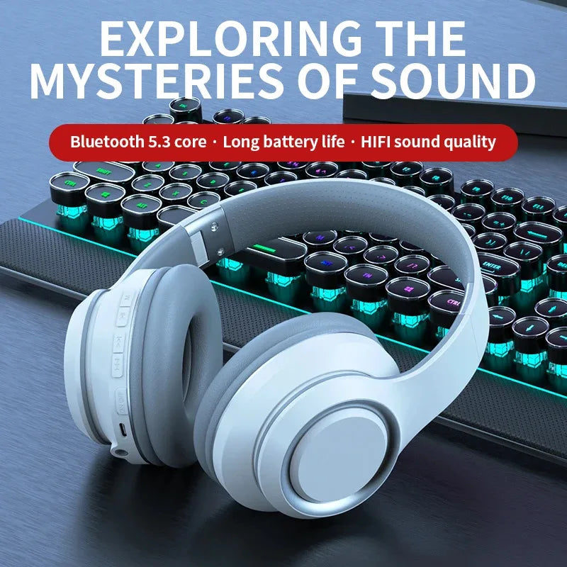 Casque Bluetooth Sans Fil – Écran LED, Micro Intégré, Lecteur MP3 & Carte TF