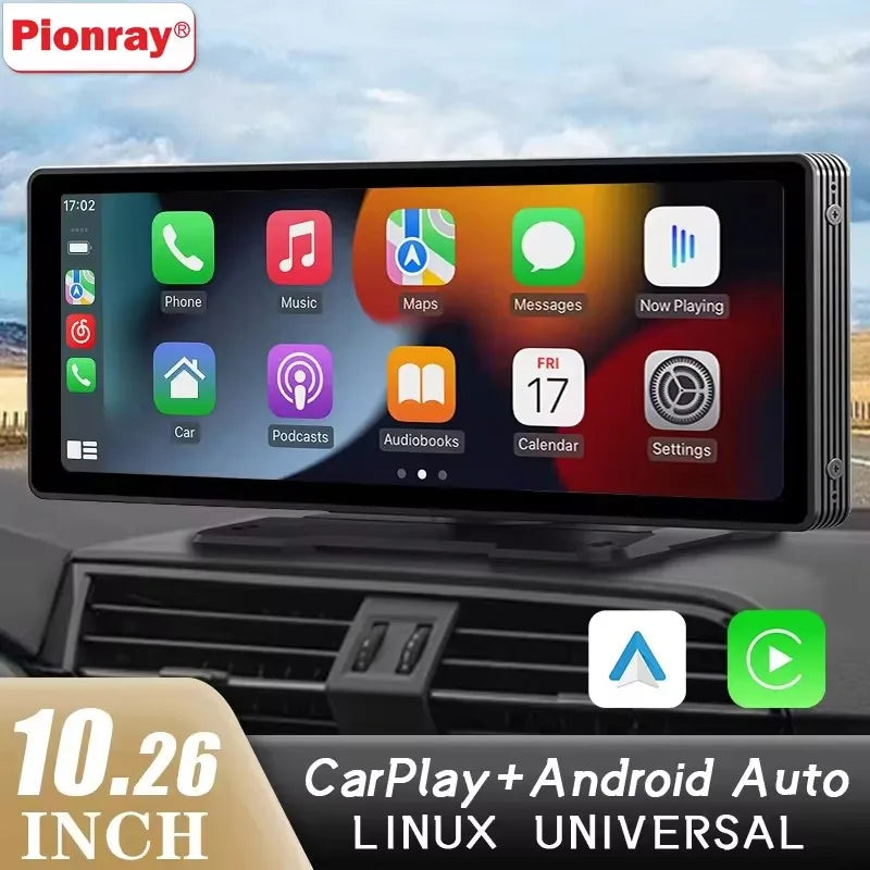 Écran CarPlay Sans Fil Universel – Android Auto, Tactile, Compatible Toutes Voitures