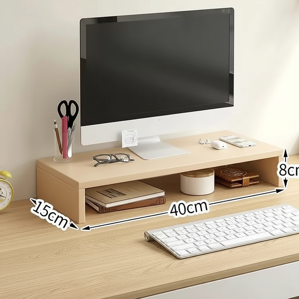 Support moniteur Beige